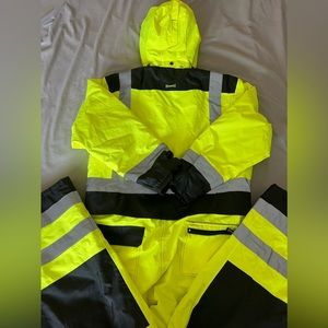 Occunomix Speed Collection SP-CVL Mens Neon Yellow Black Jump Suit Sz XL